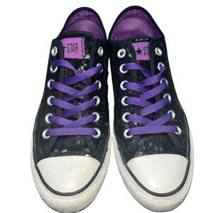 Stylish Black and Purple Women's Sneakers